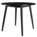 36" Moreno Round Drop Leaf Dining Table Black - Winsome: Space-Saving, Seats 4