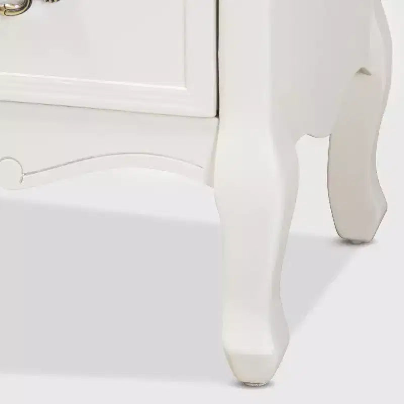 Cassettiera a 4 cassetti Bianco/Rovere - : Stile provenzale, Maniglie in ottone, Completamente assemblata