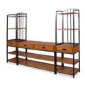Modern Craftsman Entertainment Center Oak - Home Styles: With Hutch & Bookshelves, Fits 60" TV