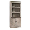 72" Palladia Library with Doors Split Oak - Sauder: Adjustable Storage, Enclosed Back Panel