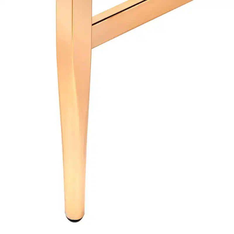 Scrivania in Vetro Mid Century Oro Lucido: Eleganza Moderna, Struttura in Metallo, Ripiano Aperto