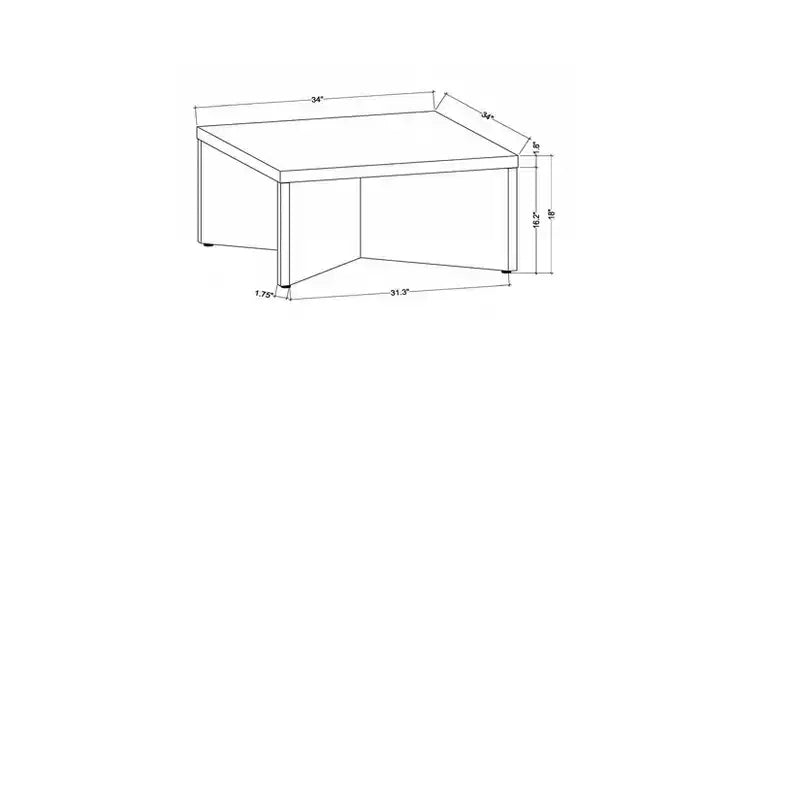 Tavolino quadrato in legno nero - ™ con: gambe moderne con design a X
