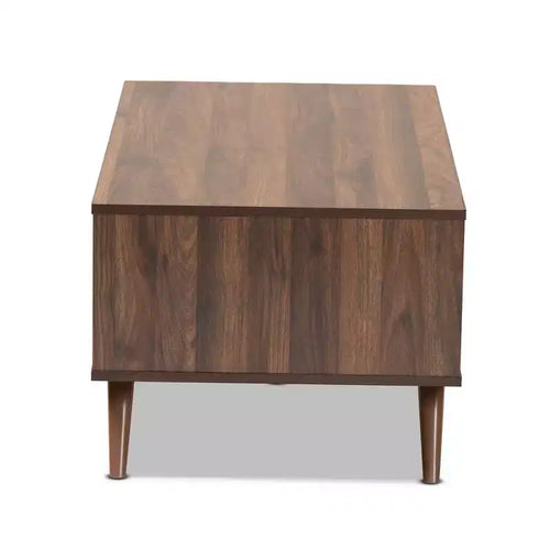 1 Tavolino da caffè Naoki in legno bicolore con 1 cassetto, grigio/noce - : Tavolino moderno rettangolare in truciolato con ripiano