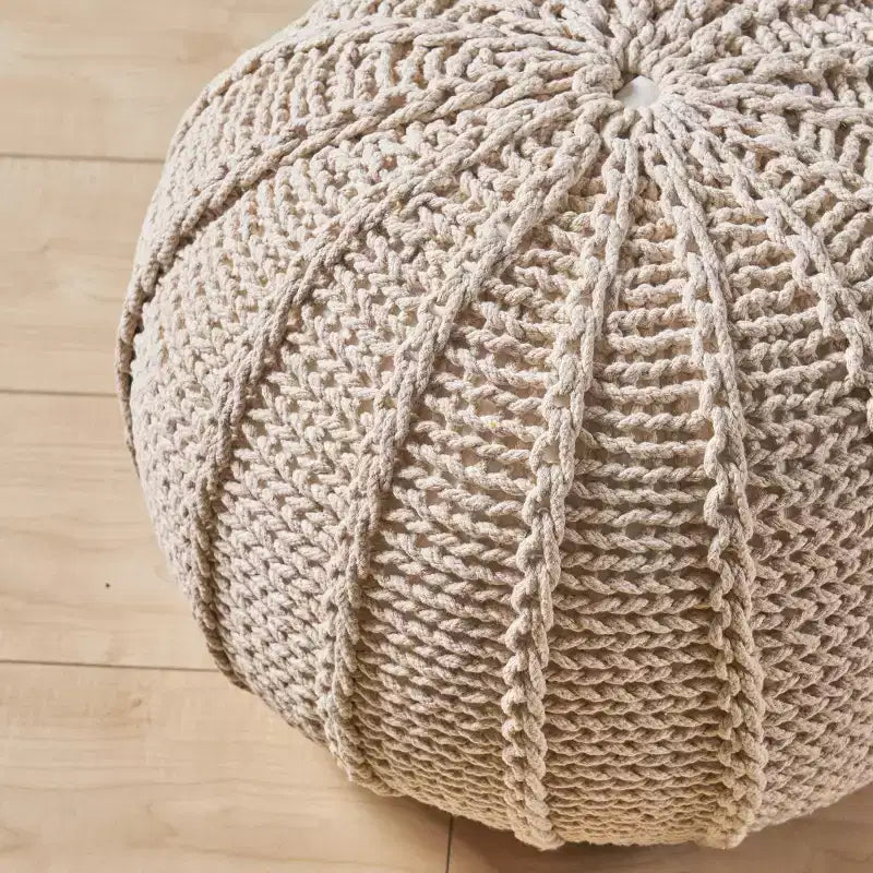 Pouf in cotone a maglia