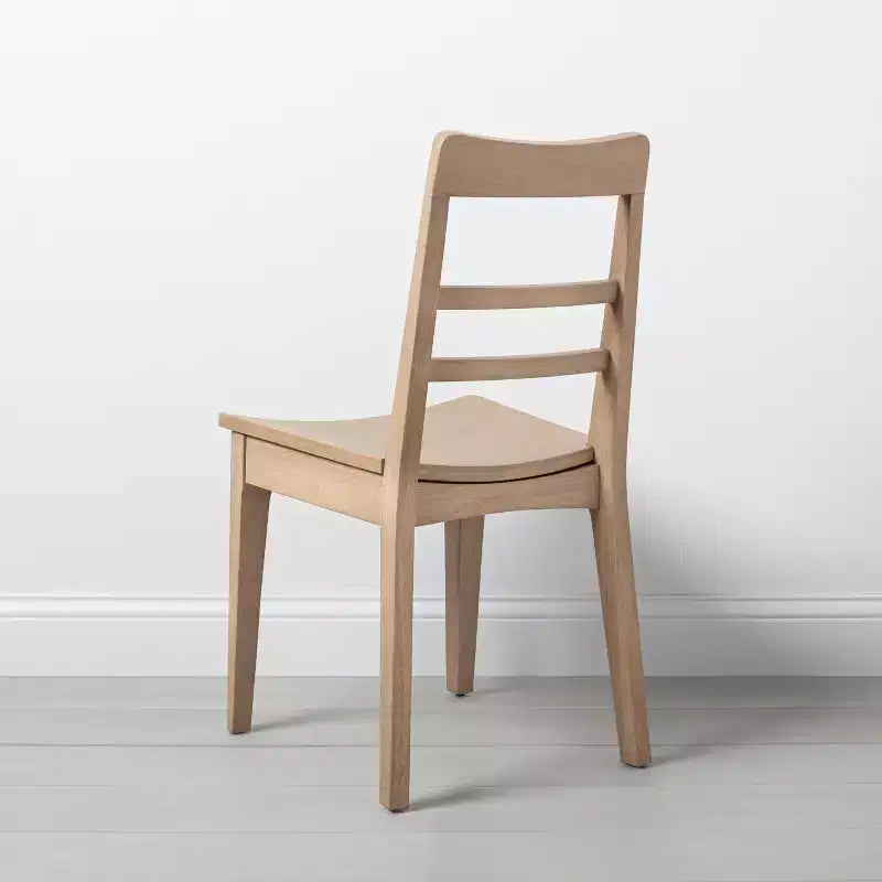 Sedia da pranzo 2 pezzi con schienale a pioli in legno