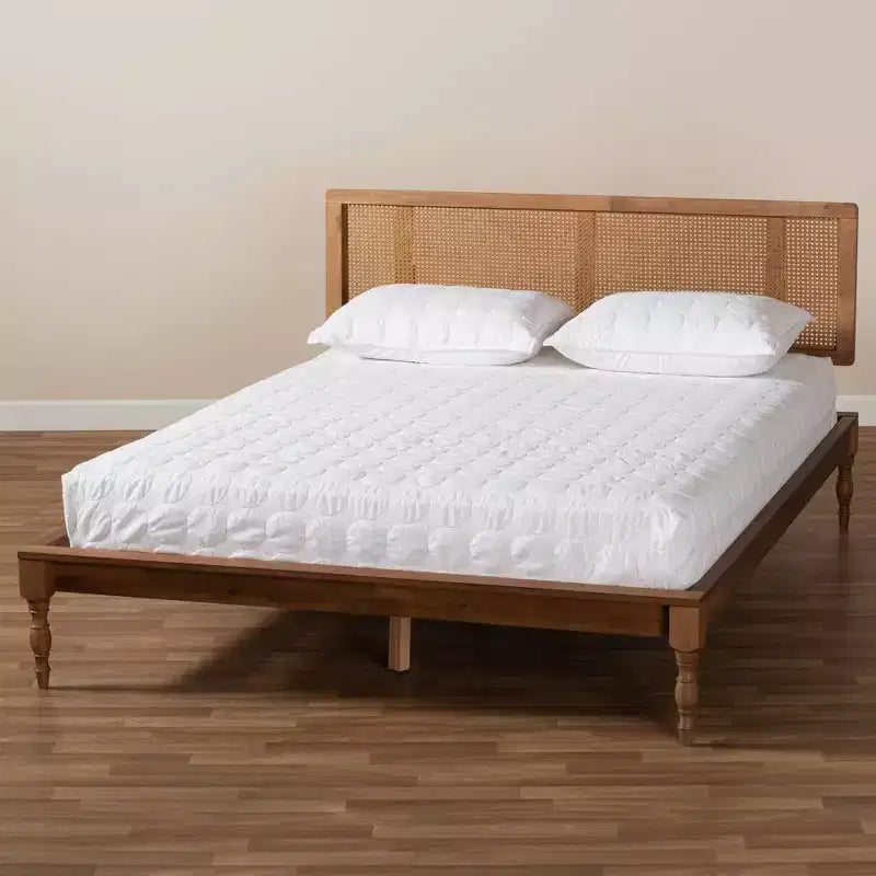Letto a piattaforma in legno Frassino Noce
