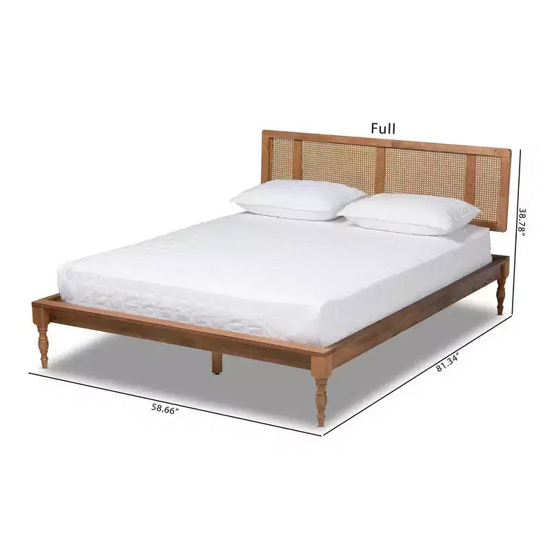 Letto a piattaforma in legno Frassino Noce