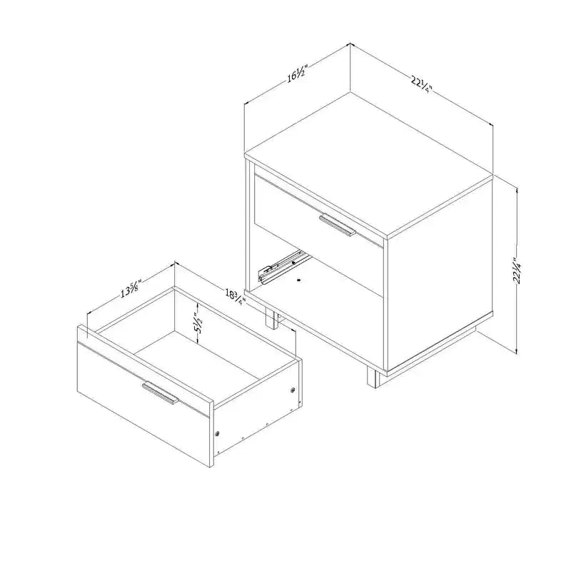 Comodino a 2 cassetti Fynn