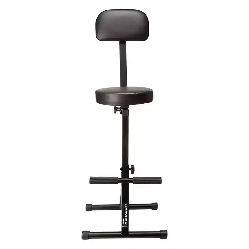 Sgabello Portatile Imbottito per Musicisti e Artisti con Limite di Peso di 136 kg, Altezza Regolabile e Schienale, Nero