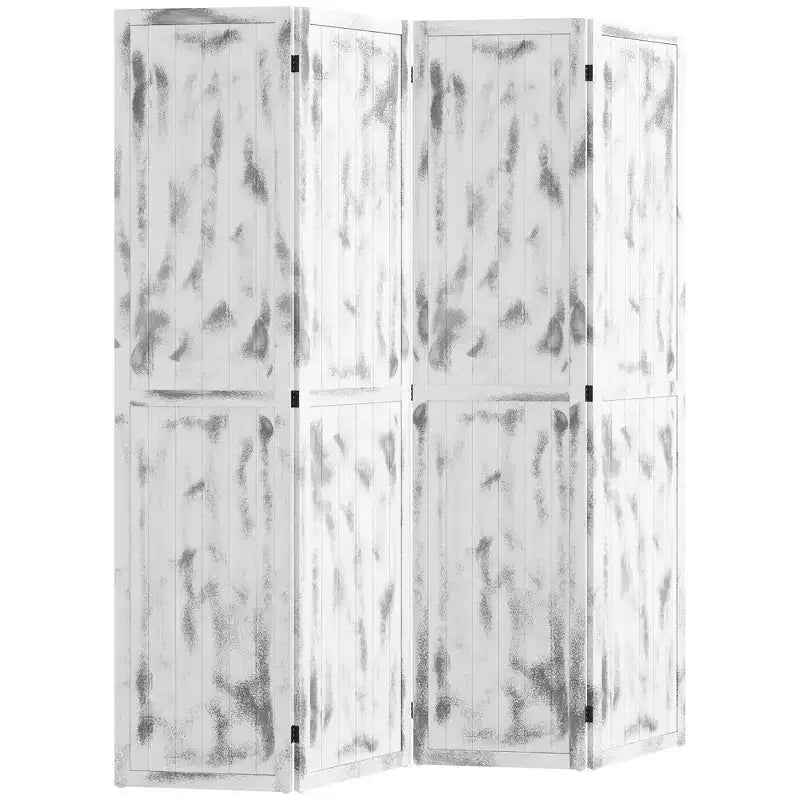 Divisorio a 4 pannelli alto 167 cm e schermo pieghevole per la privacy, divisorio, parete divisoria per camera da letto, ufficio, soggiorno, bianco
