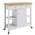 Isola da Cucina con Cassetti, Carrello con Ruote Bloccabili, Utilizzabile come Coffee Bar, Porta Microonde o Scaffali per Riporre Oggetti (Bianco)
